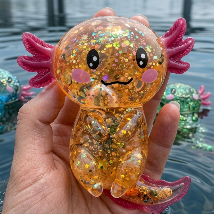 Collection de squishy axolotl kawaii anti-stress : versions maltose, étirable et retour lent - SQUISHY&CO