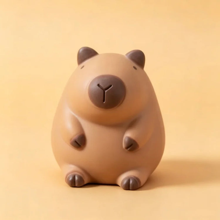 Squishy capybara kawaii anti-stress beige, format paume de main