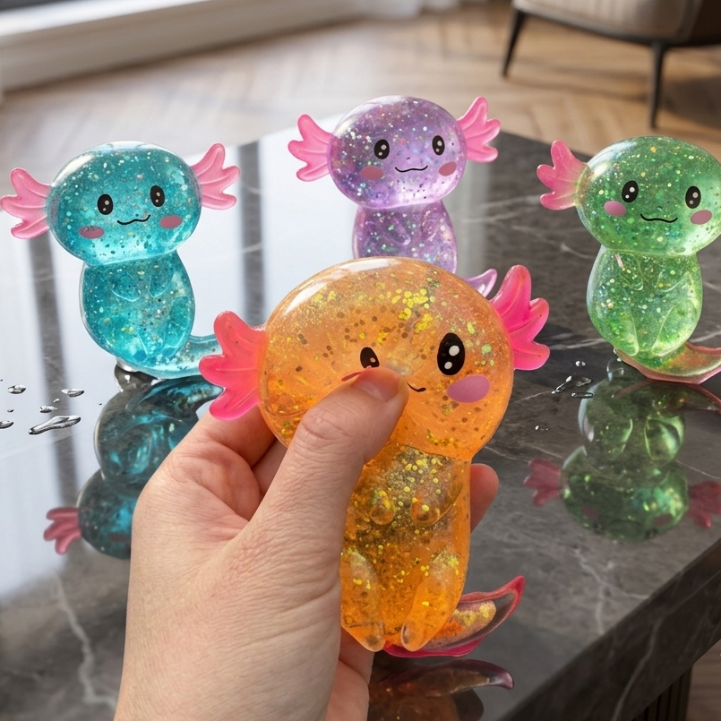 Squishy Axolotl Maltose Anti-Stress Étirable