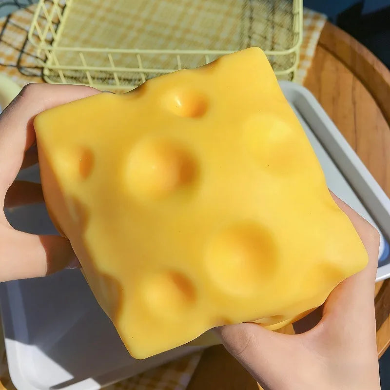 Squishy fromage géant kawaii texture moelleuse anti-stress