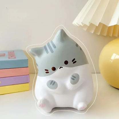 Squishy chat kawaii mini coloris gris pastel