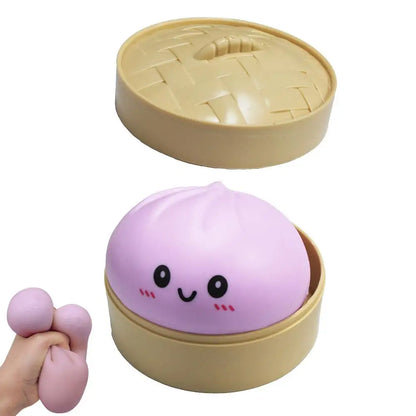 Squishy dumpling kawaii vapeur bambou coloris vert pastel