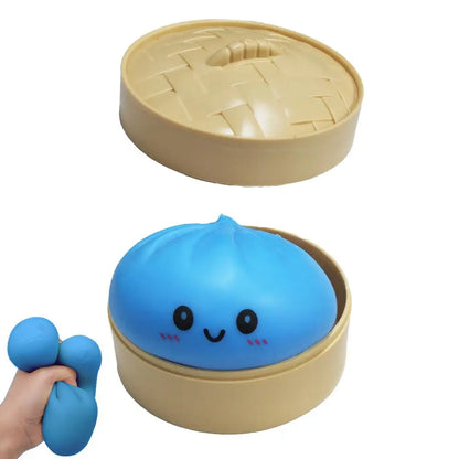 Squishy dumpling et vapeur bambou format compact dans la main