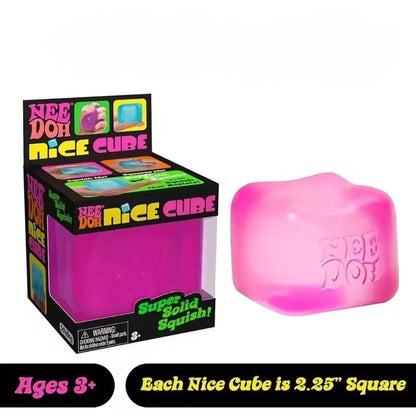 Squishy NeeDoh Nice Cube en gel, jouet anti-stress qui reprend sa forme