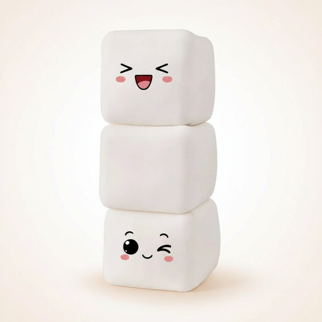 Squishy tofu sensoriel 1 cube blanc anti-stress SQUISHY&CO