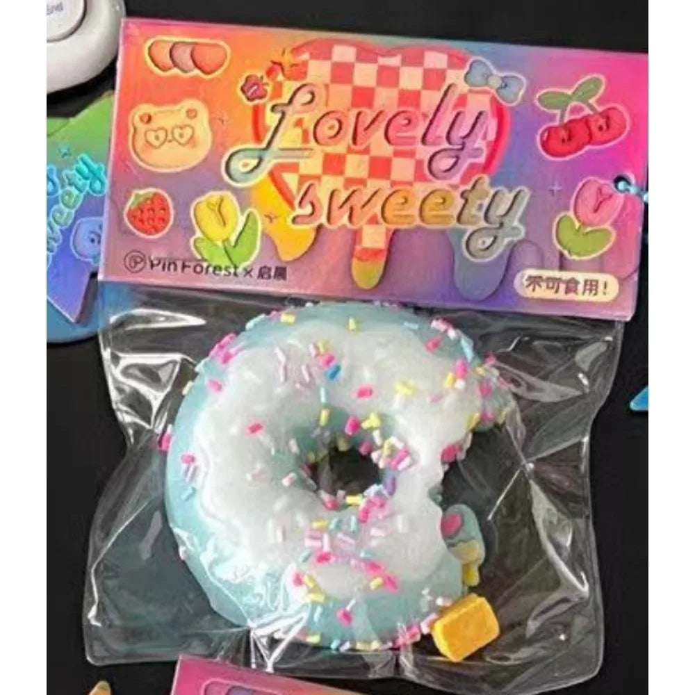 Squishy donut coloris bleu kawaii