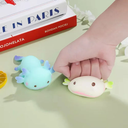 Squishy axolotl kawaii coloris violet mousse à retour lent