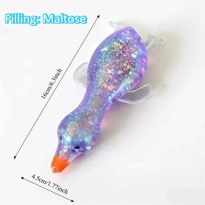 Squishy canard kawaii coloris violet anti-stress