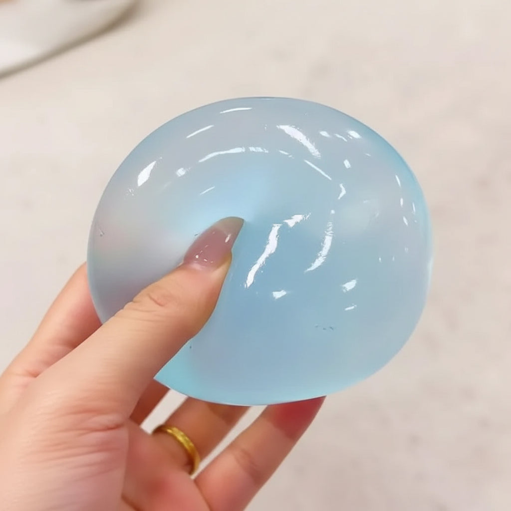 Squishy mochi transparent bleu kawaii anti-stress