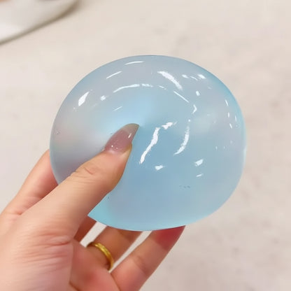 Squishy mochi transparent bleu kawaii anti-stress