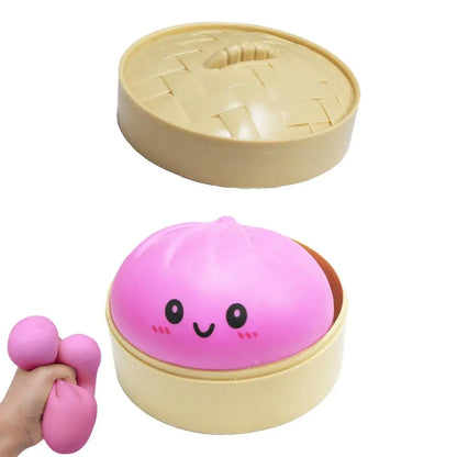 Squishy dumpling kawaii vapeur bambou coloris jaune